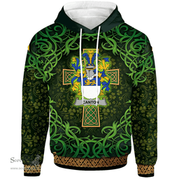 ScotsTee Shop Irish Canton Coat of Arms Family Crest Ireland Hoodie Celtic Cross Shamrock Patterns