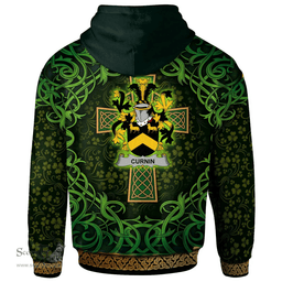 ScotsTee Shop Irish Curnin or O'Curneen Coat of Arms Family Crest Ireland Hoodie Celtic Cross Shamrock Patterns