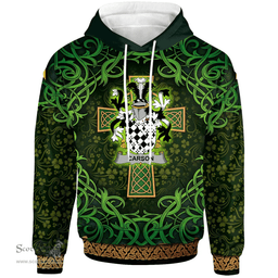 ScotsTee Shop Irish Carson Coat of Arms Family Crest Ireland Hoodie Celtic Cross Shamrock Patterns