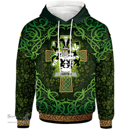 ScotsTee Shop Irish Carter Coat of Arms Family Crest Ireland Hoodie Celtic Cross Shamrock Patterns