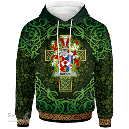 ScotsTee Shop Irish Hardy Coat of Arms Family Crest Ireland Hoodie Celtic Cross Shamrock Patterns