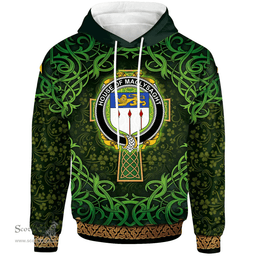 ScotsTee Shop Irish House of MACLYSAGHT Coat of Arms Family Crest Ireland Hoodie Celtic Cross Shamrock Patterns