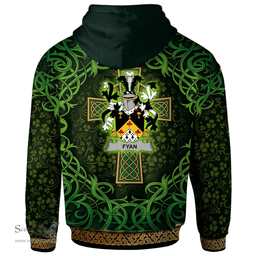 ScotsTee Shop Irish Fyan or Faghan Coat of Arms Family Crest Ireland Hoodie Celtic Cross Shamrock Patterns