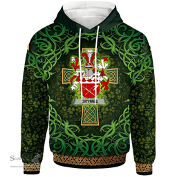 ScotsTee Shop Irish Grymes Coat of Arms Family Crest Ireland Hoodie Celtic Cross Shamrock Patterns