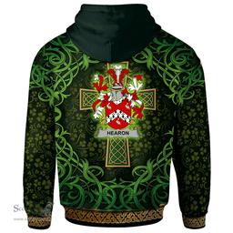 ScotsTee Shop Irish Hearon or Hearn Coat of Arms Family Crest Ireland Hoodie Celtic Cross Shamrock Patterns