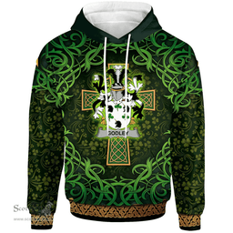 ScotsTee Shop Irish Godley Coat of Arms Family Crest Ireland Hoodie Celtic Cross Shamrock Patterns