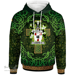 ScotsTee Shop Irish Godfrey (of Bushfield) Coat of Arms Family Crest Ireland Hoodie Celtic Cross Shamrock Patterns