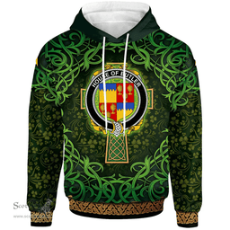 ScotsTee Shop Irish House of BUTLER Coat of Arms Family Crest Ireland Hoodie Celtic Cross Shamrock Patterns
