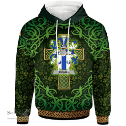 ScotsTee Shop Irish McCall Coat of Arms Family Crest Ireland Hoodie Celtic Cross Shamrock Patterns