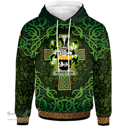 ScotsTee Shop Irish Margetson Coat of Arms Family Crest Ireland Hoodie Celtic Cross Shamrock Patterns