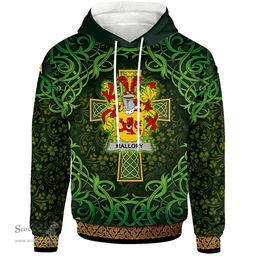 ScotsTee Shop Irish Mallory Coat of Arms Family Crest Ireland Hoodie Celtic Cross Shamrock Patterns