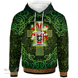 ScotsTee Shop Irish Lawder or Lauder Coat of Arms Family Crest Ireland Hoodie Celtic Cross Shamrock Patterns