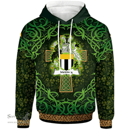 ScotsTee Shop Irish McGinty Coat of Arms Family Crest Ireland Hoodie Celtic Cross Shamrock Patterns