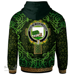 ScotsTee Shop Irish House of O'CALLAGHAN Coat of Arms Family Crest Ireland Hoodie Celtic Cross Shamrock Patterns