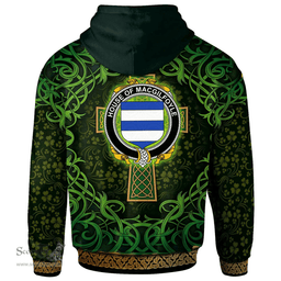 ScotsTee Shop Irish House of MACGILFOYLE Coat of Arms Family Crest Ireland Hoodie Celtic Cross Shamrock Patterns