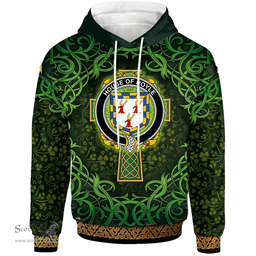 ScotsTee Shop Irish House of DOYLE Coat of Arms Family Crest Ireland Hoodie Celtic Cross Shamrock Patterns