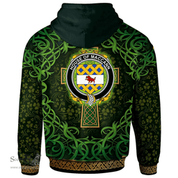ScotsTee Shop Irish House of MACCANN Coat of Arms Family Crest Ireland Hoodie Celtic Cross Shamrock Patterns