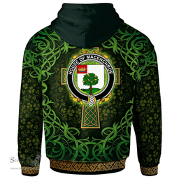 ScotsTee Shop Irish House of MACENCHROE Coat of Arms Family Crest Ireland Hoodie Celtic Cross Shamrock Patterns