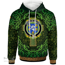 ScotsTee Shop Irish House of DALTON Coat of Arms Family Crest Ireland Hoodie Celtic Cross Shamrock Patterns