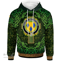 ScotsTee Shop Irish House of MACCOSTELLO Coat of Arms Family Crest Ireland Hoodie Celtic Cross Shamrock Patterns