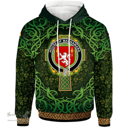 ScotsTee Shop Irish House of MACNAMARA Coat of Arms Family Crest Ireland Hoodie Celtic Cross Shamrock Patterns