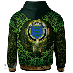 ScotsTee Shop Irish House of MACCOTTER Coat of Arms Family Crest Ireland Hoodie Celtic Cross Shamrock Patterns