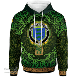ScotsTee Shop Irish House of MACCOTTER Coat of Arms Family Crest Ireland Hoodie Celtic Cross Shamrock Patterns
