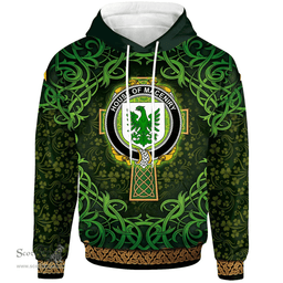 ScotsTee Shop Irish House of MACENIRY Coat of Arms Family Crest Ireland Hoodie Celtic Cross Shamrock Patterns
