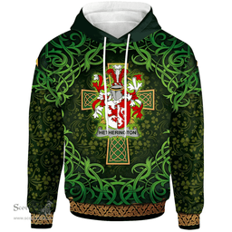 ScotsTee Shop Irish Hetherington Coat of Arms Family Crest Ireland Hoodie Celtic Cross Shamrock Patterns