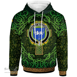 ScotsTee Shop Irish House of MACGORMAN Coat of Arms Family Crest Ireland Hoodie Celtic Cross Shamrock Patterns
