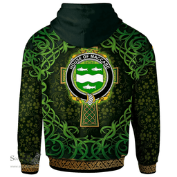 ScotsTee Shop Irish House of MACCABE Coat of Arms Family Crest Ireland Hoodie Celtic Cross Shamrock Patterns