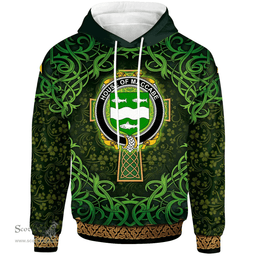 ScotsTee Shop Irish House of MACCABE Coat of Arms Family Crest Ireland Hoodie Celtic Cross Shamrock Patterns