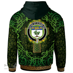 ScotsTee Shop Irish House of O'DOWLING Coat of Arms Family Crest Ireland Hoodie Celtic Cross Shamrock Patterns