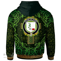 ScotsTee Shop Irish House of O'HEA Coat of Arms Family Crest Ireland Hoodie Celtic Cross Shamrock Patterns