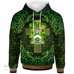 ScotsTee Shop Irish Kildahl Coat of Arms Family Crest Ireland Hoodie Celtic Cross Shamrock Patterns
