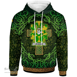 ScotsTee Shop Irish McAdam Coat of Arms Family Crest Ireland Hoodie Celtic Cross Shamrock Patterns