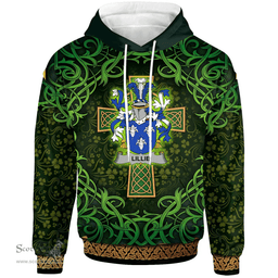 ScotsTee Shop Irish Lillie or MacLilly Coat of Arms Family Crest Ireland Hoodie Celtic Cross Shamrock Patterns