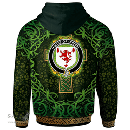 ScotsTee Shop Irish House of O'SHIEL Coat of Arms Family Crest Ireland Hoodie Celtic Cross Shamrock Patterns