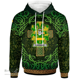 ScotsTee Shop Irish Marward Coat of Arms Family Crest Ireland Hoodie Celtic Cross Shamrock Patterns