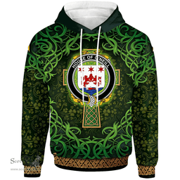 ScotsTee Shop Irish House of O'NEILL Coat of Arms Family Crest Ireland Hoodie Celtic Cross Shamrock Patterns