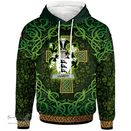ScotsTee Shop Irish Lovett Coat of Arms Family Crest Ireland Hoodie Celtic Cross Shamrock Patterns