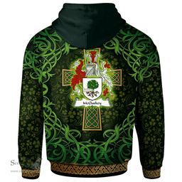 ScotsTee Shop Irish McCluskey Coat of Arms Family Crest Ireland Hoodie Celtic Cross Shamrock Patterns