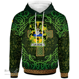 ScotsTee Shop Irish Lincolne Coat of Arms Family Crest Ireland Hoodie Celtic Cross Shamrock Patterns