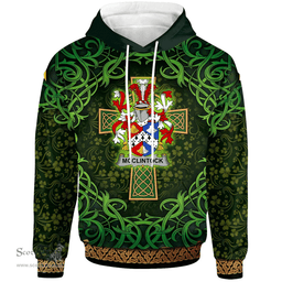 ScotsTee Shop Irish McClintock Coat of Arms Family Crest Ireland Hoodie Celtic Cross Shamrock Patterns