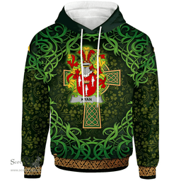 ScotsTee Shop Irish Kyan or O'Kyan Coat of Arms Family Crest Ireland Hoodie Celtic Cross Shamrock Patterns