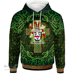 ScotsTee Shop Irish McCormick Coat of Arms Family Crest Ireland Hoodie Celtic Cross Shamrock Patterns