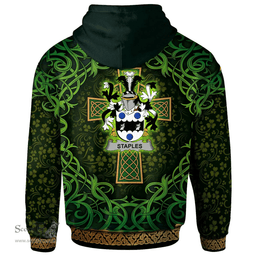 ScotsTee Shop Irish Staples Coat of Arms Family Crest Ireland Hoodie Celtic Cross Shamrock Patterns
