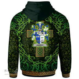 ScotsTee Shop Irish Sheehy or McSheehy Coat of Arms Family Crest Ireland Hoodie Celtic Cross Shamrock Patterns
