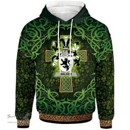 ScotsTee Shop Irish Walker Coat of Arms Family Crest Ireland Hoodie Celtic Cross Shamrock Patterns