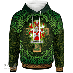 ScotsTee Shop Irish Seymour Coat of Arms Family Crest Ireland Hoodie Celtic Cross Shamrock Patterns